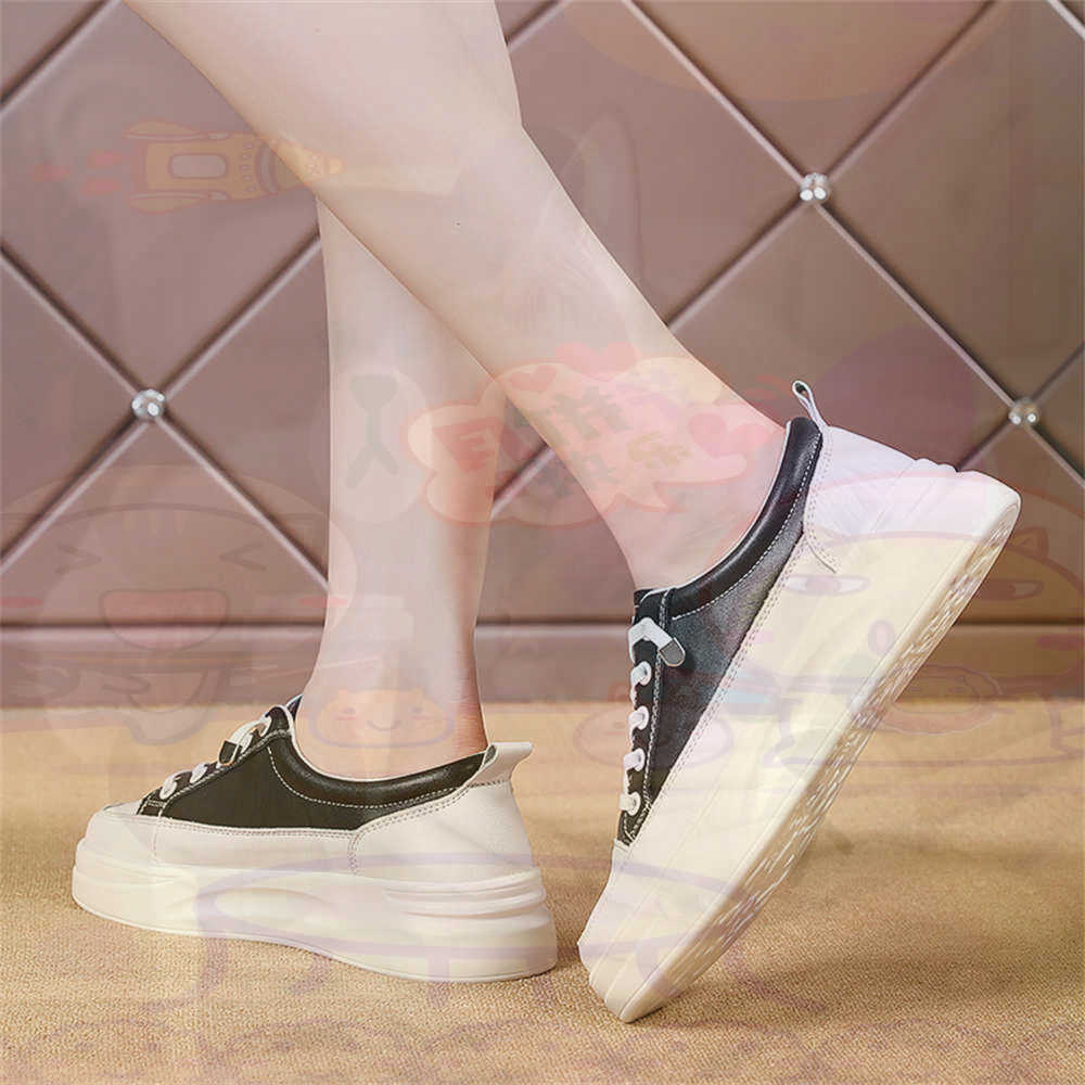 Streetwear Brand Ideas - LACE-up Chunky Loafers ผู้หญิงสเก็ตบอร์ดกีฬารองเท้าตะกร้ารองเท้าผ้าใบจริงแบบพกพาข่าวตะกร้า Teni ที่มีคุณภาพสูง