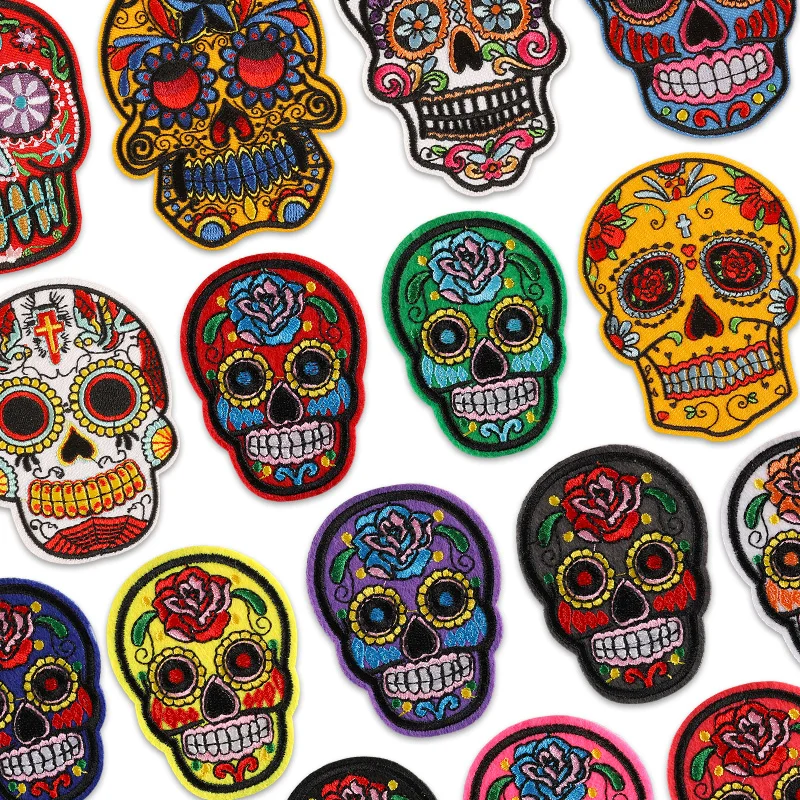 Streetwear Brand Stickers - Patch Rock Thermocollant Punk Skull เหล็กสําหรับเสื้อผ้าปักเย็บ