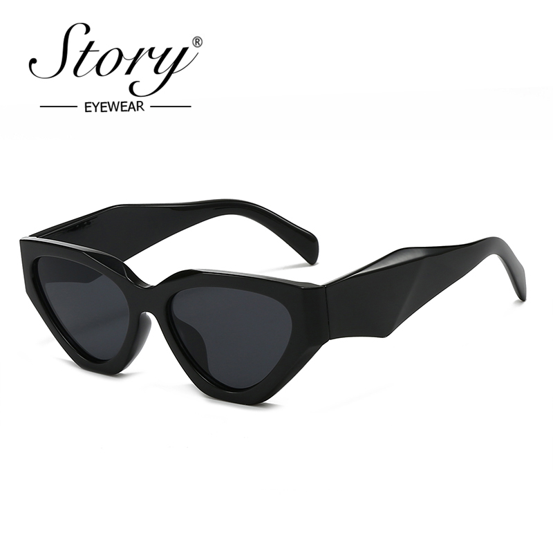 Streetwear Brand With Eye - แว่นกันแดดทรงแคทอายขนาดใหญ่ รุ่น STORY Trendy สำหรับผู้หญิง ปี