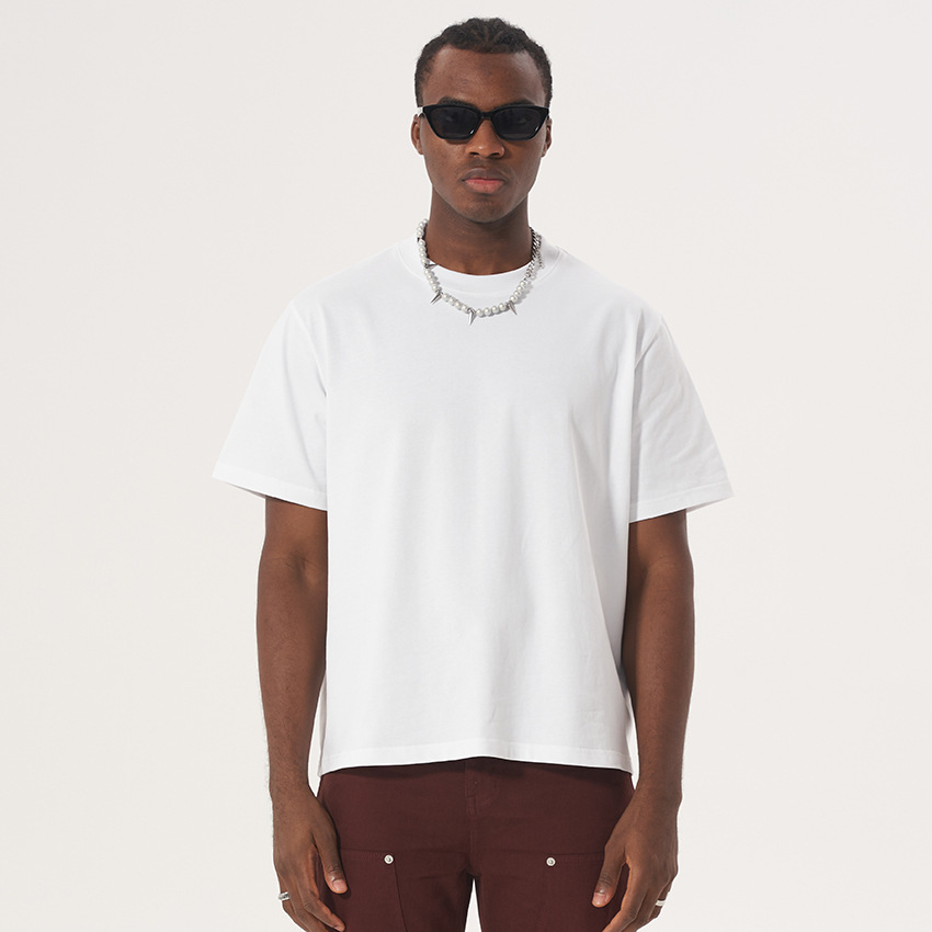 Streetwear Brand New - อเนกประสงค์ใหม่สั้น Boxy Fit สไตล์เสื้อยืดผ้าฝ้าย,อเมริกัน streetwear แบรนด์เฮฟวี่เวทเสื้อยืดแขนยาวผู้ชาย