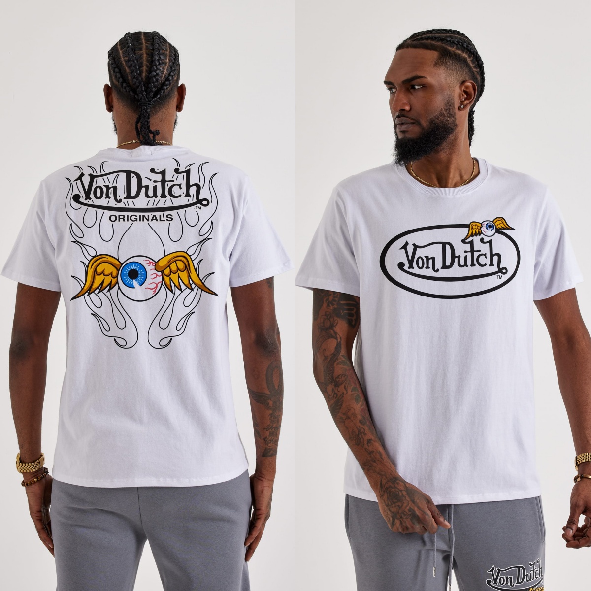 Streetwear Brand With Eye - เสื้อยืดลายกราฟิก Flying Eye Logo Von Motorcycle