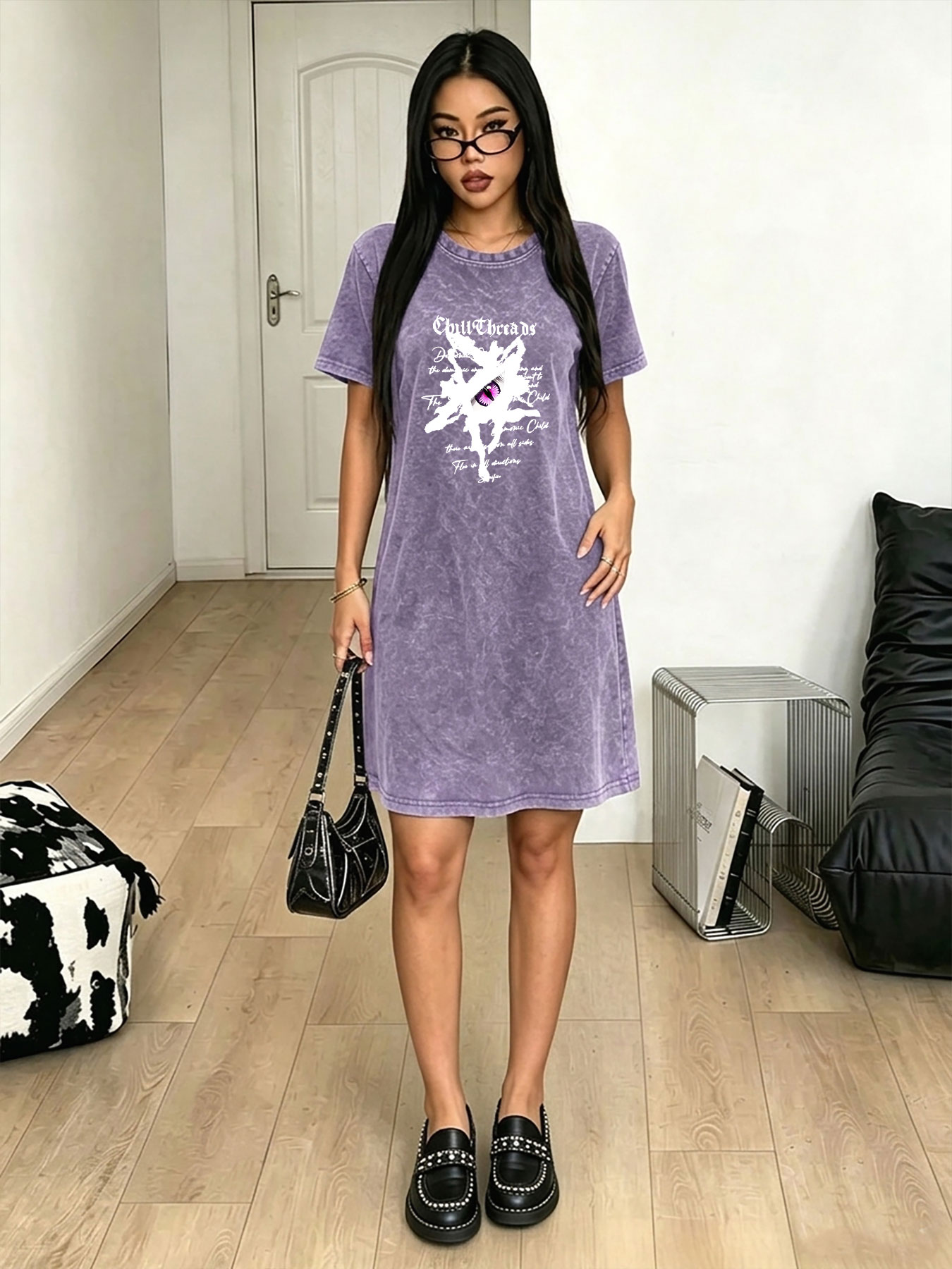 เดรสเสื้อยืดวินเทจสำหรับผู้หญิ - Streetwear Brand With Eye บทวิจารณ์และราคา