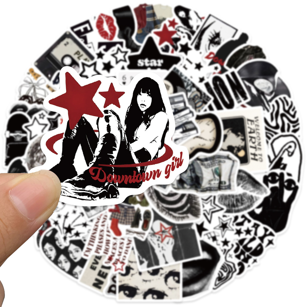 10/50pcs 90s 00s Retro สีดําแล - Streetwear Brand Stickers บทวิจารณ์และราคา