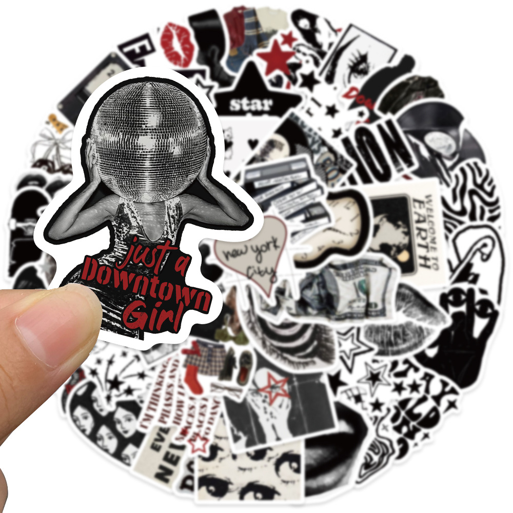 10/50pcs 90s 00s Retro สีดําแล - Streetwear Brand Stickers บทวิจารณ์และราคา